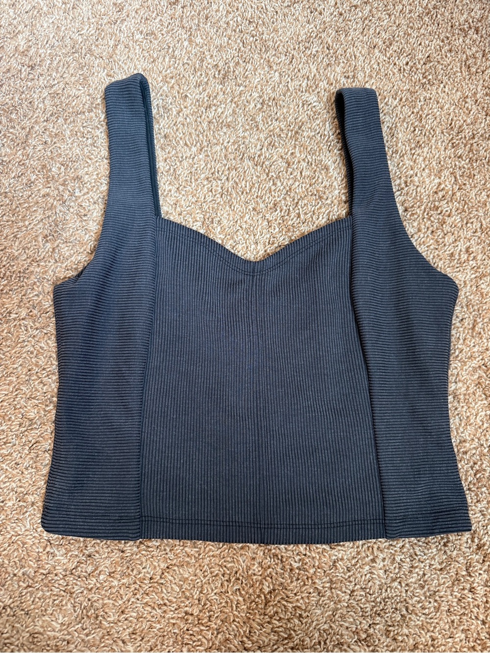 Lululemon Ribbed Black Sweetheart Crop Tank